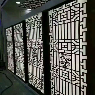 美容院隔断型材仿古铝窗花幕墙