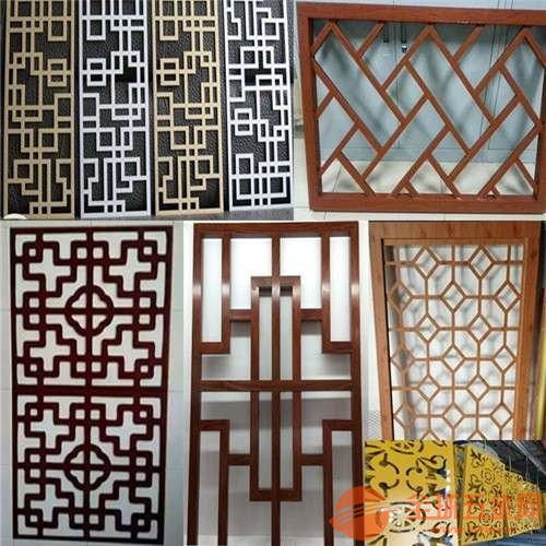 厂家定制木纹铝挂落 中式风格长廊与窗花的完美融合