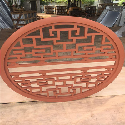 别墅背景墙装饰仿古木纹铝窗花定制