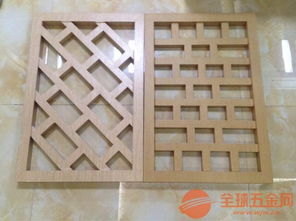 专业定制仿古花式造型铝窗花与复古型材木纹铝屏风花格